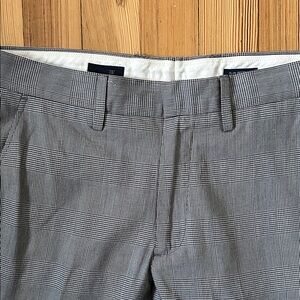 J. Crew Mens Black White Plaid Pants Slim Bedford Dress